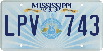 MS license plate LPV743
