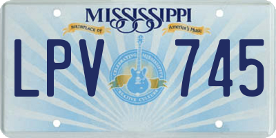 MS license plate LPV745