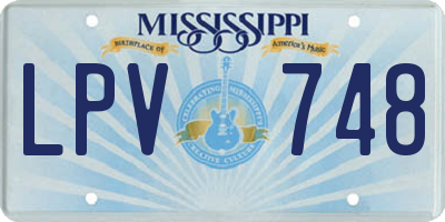 MS license plate LPV748