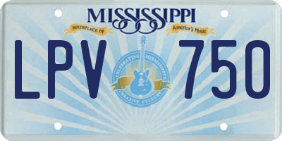MS license plate LPV750
