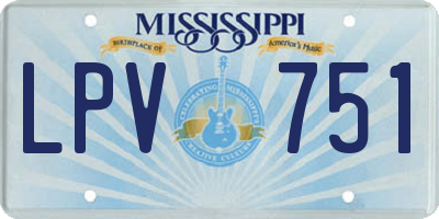 MS license plate LPV751