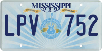 MS license plate LPV752