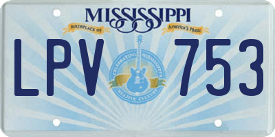 MS license plate LPV753
