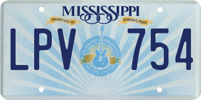 MS license plate LPV754