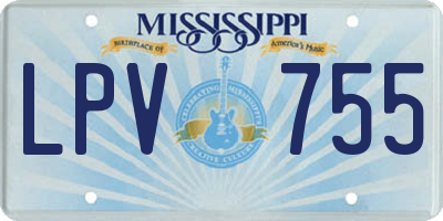MS license plate LPV755