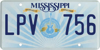 MS license plate LPV756