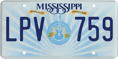 MS license plate LPV759