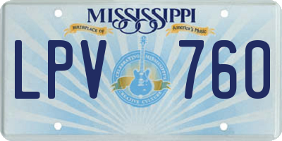 MS license plate LPV760