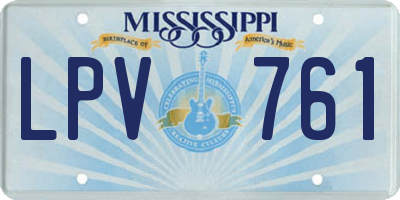 MS license plate LPV761