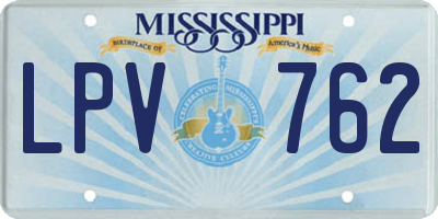 MS license plate LPV762