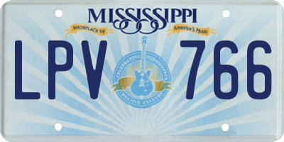 MS license plate LPV766