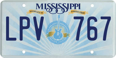 MS license plate LPV767