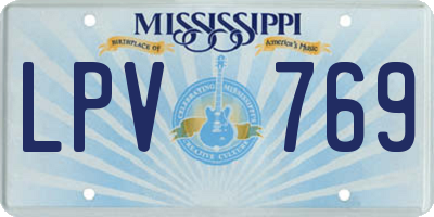 MS license plate LPV769