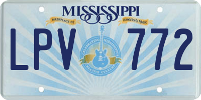 MS license plate LPV772
