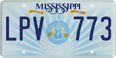 MS license plate LPV773