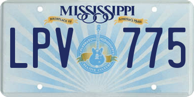 MS license plate LPV775