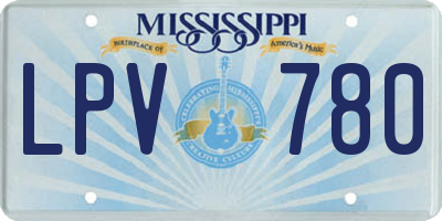 MS license plate LPV780