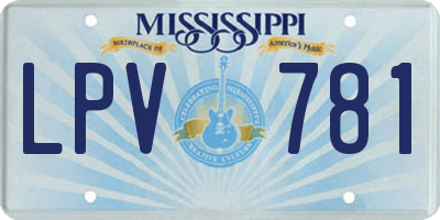 MS license plate LPV781