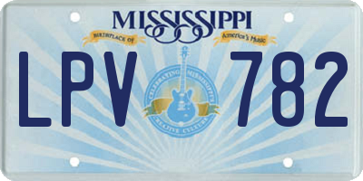 MS license plate LPV782
