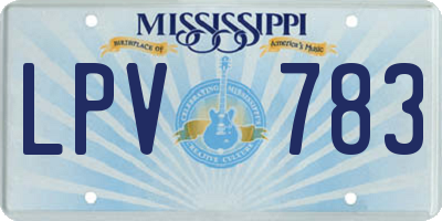 MS license plate LPV783