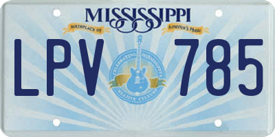 MS license plate LPV785