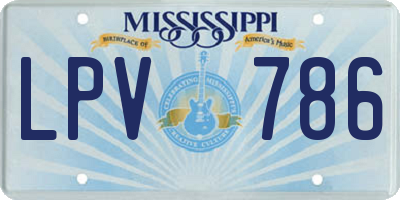 MS license plate LPV786