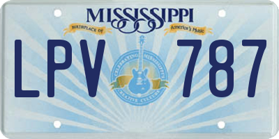 MS license plate LPV787