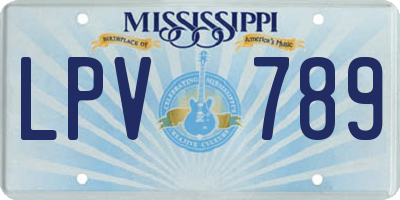 MS license plate LPV789