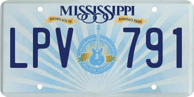MS license plate LPV791