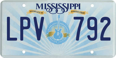 MS license plate LPV792