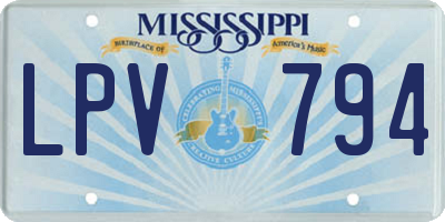 MS license plate LPV794