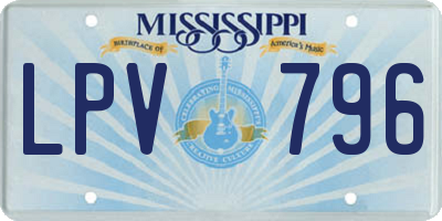MS license plate LPV796
