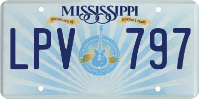 MS license plate LPV797