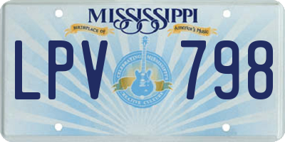 MS license plate LPV798