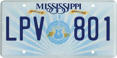 MS license plate LPV801