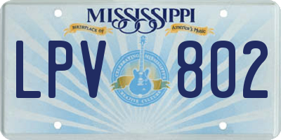 MS license plate LPV802