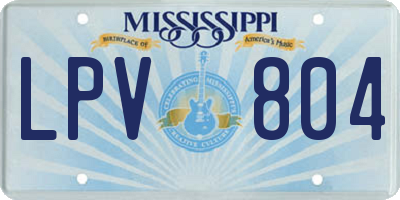 MS license plate LPV804