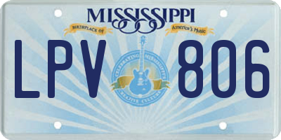 MS license plate LPV806
