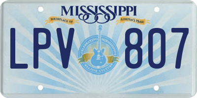 MS license plate LPV807