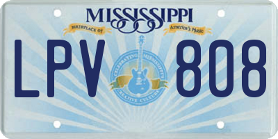 MS license plate LPV808
