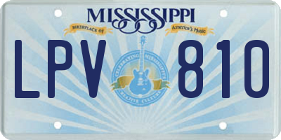 MS license plate LPV810