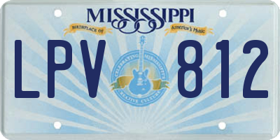 MS license plate LPV812