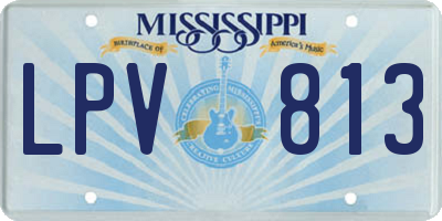 MS license plate LPV813