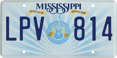 MS license plate LPV814