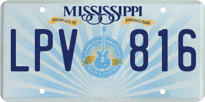 MS license plate LPV816