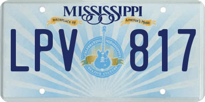 MS license plate LPV817