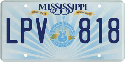 MS license plate LPV818