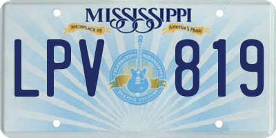 MS license plate LPV819