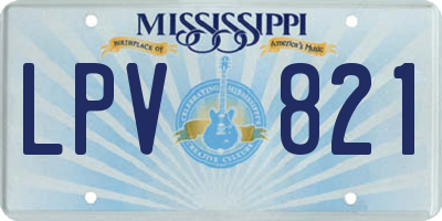 MS license plate LPV821