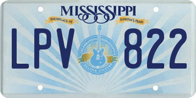 MS license plate LPV822